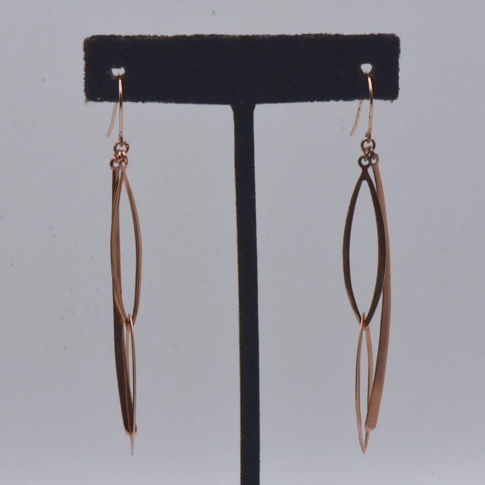 Ross-Simons - Vintage Rose Gold Tone Sterling Silver Dangle Earrings